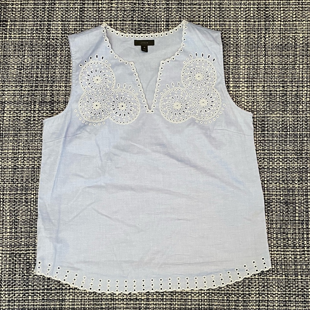 J. Crew Scalloped Embroidered Shell